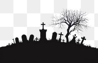 PNG Grave yard silhouette clip art tombstone cemetery outdoors