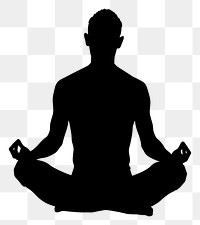 PNG Man mannequin meditate silhouette clip art sports yoga white background.