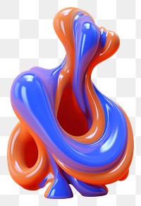 PNG 3d render of abstract fluid shape represent of basic shape balloon art modern art.