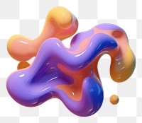 PNG 3d render of abstract fluid shape represent of basic shape confectionery balloon sweets