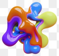 PNG 3d render of abstract fluid shape represent of basic shape confectionery appliance graphics.