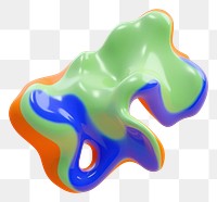 PNG 3d render of abstract fluid shape represent of basic shape confectionery accessories accessory.