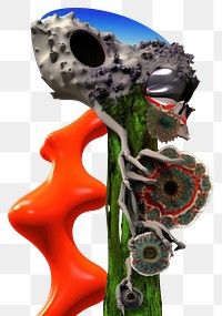 PNG  A sculpture biology abstract from made of different types of texture accessories accessory clothing.