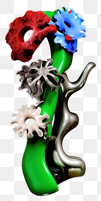 PNG  A sculpture biology abstract from made of different types of texture flower graphics pottery.