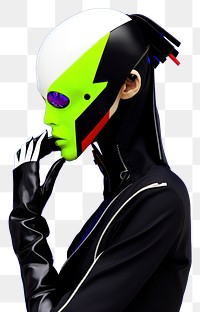 PNG  Fashion photography representing of futuristic cybernatic people person female.