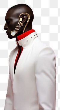 PNG  Fashion photography representing of futuristic cybernatic man accessories accessory.