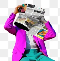 PNG Minimal pop art collage represent of street men fashion newspaper clothing apparel.