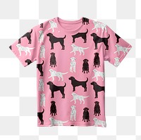 PNG Dog patterned pink t-shirt, transparent background