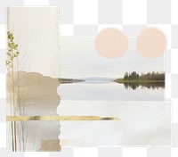 PNG Abstract lake collage painting outdoors