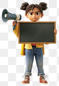 PNG Angry Teenager holding board blackboard portrait standing