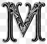 PNG M letter alphabet symbol emblem logo.