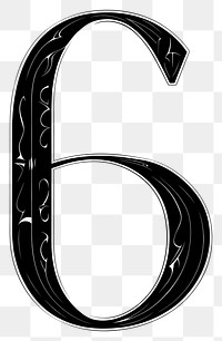 PNG Number 6 alphabet number calligraphy handwriting