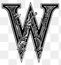 PNG W letter alphabet weaponry symbol logo.