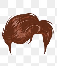 PNG Brown man hair style face white background front view.
