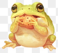 PNG Cute cartoon frog character amphibian wildlife animal.