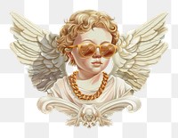 PNG Characters Vector illustration of vintage cherub angel in sunglasses and gold necklace accessories accessory archangel