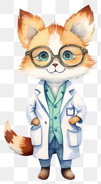 PNG A fox dentist character cartoon coat photography accessories.