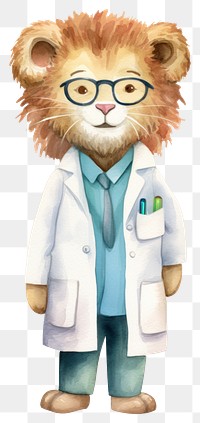 PNG A lion dentist character cartoon coat clothing apparel.