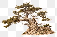 PNG Bristlecone Pine tree illustrated painting.