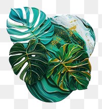 PNG Acrylic pouring tropical plants pineapple produce fruit.