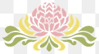PNG  Peony divider ornament pattern flower yellow.