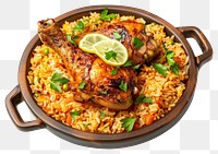 PNG Chicken leg with mandi rice food meat pork.