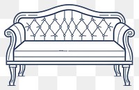 PNG Vector illustration of upholstered bench line icon furniture couch.