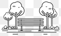 PNG Vector illustration of park bench line icon illustrated furniture dynamite.