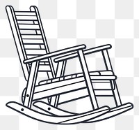PNG Vector illustration of rocking chair line icon furniture device grass.