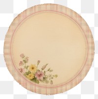 PNG Vintage flowers plate white background tablecloth.