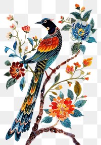 PNG Ottoman painting of bird pattern plant art.