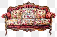 PNG Ottoman painting of sofa furniture white background architecture.
