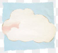 PNG Cloud shape on ripped paper backgrounds white background rectangle.