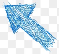 PNG  Blue arrow symbol that has the appearance of hand drawing illustrated sketch animal