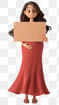 PNG Happy pregnant holding board dress adult standing.