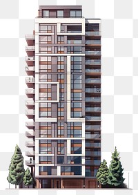 PNG Architecture condominium building tower.