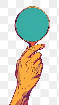 PNG Drawing hand holding photography reflection.
