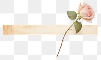 PNG Adhesive tape is stuck on a rose ephemera collage flower plant paper.