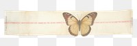 PNG Adhesive tape is stuck on the butterfly ephemera collage insect animal paper.
