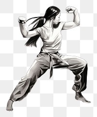 PNG  Wing Chun woman art illustrated.