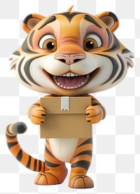PNG Tiger in delivery costume animal cute toy.