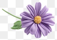 PNG Cute Plasticine clay 3d of aster flower plant daisy white background.