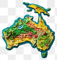 PNG Australia map plasticine representation creativity topography.