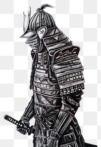 PNG Realistic pencil drawing samurai armor pencil sketch texture art representation architecture.