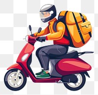 PNG Vector illustration Online delivery service scooter motorcycle vehicle.