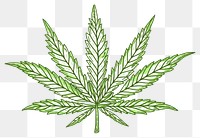 PNG Cannabis leaf plant herbs line.