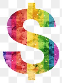 PNG  Rainbow number font white background.