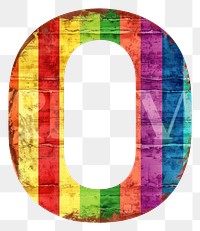 PNG  Rainbow with alphabet O pattern number font.