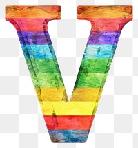 PNG  Rainbow with alphabet V pattern symbol font.