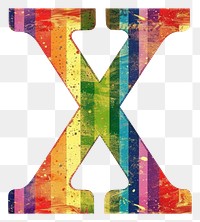 PNG  Rainbow with alphabet X pattern symbol font.